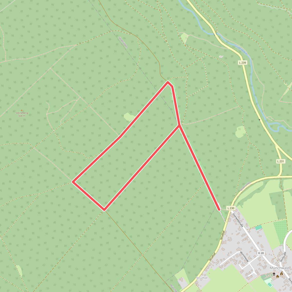 Münchwald Rundwanderweg Rot