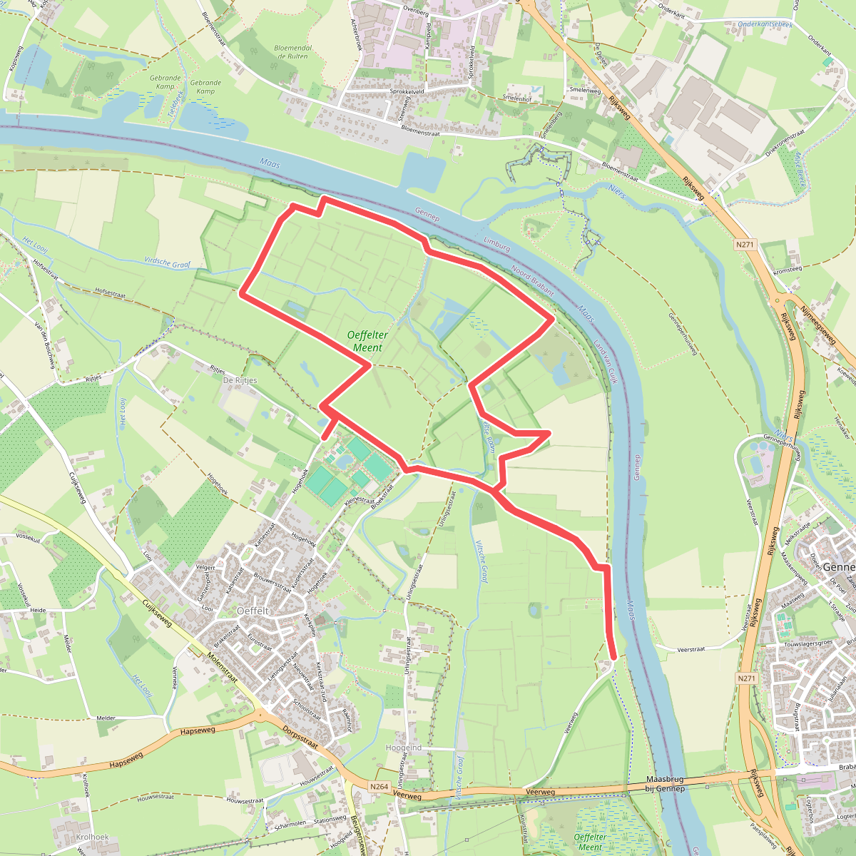 Wandelroute Laarzenpad Oeffelter Meent