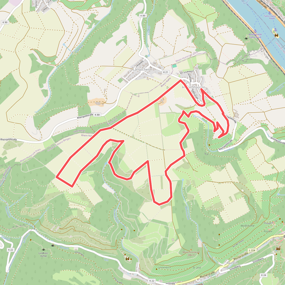 Panoramarundweg (Hahn, roter Pfeil)
