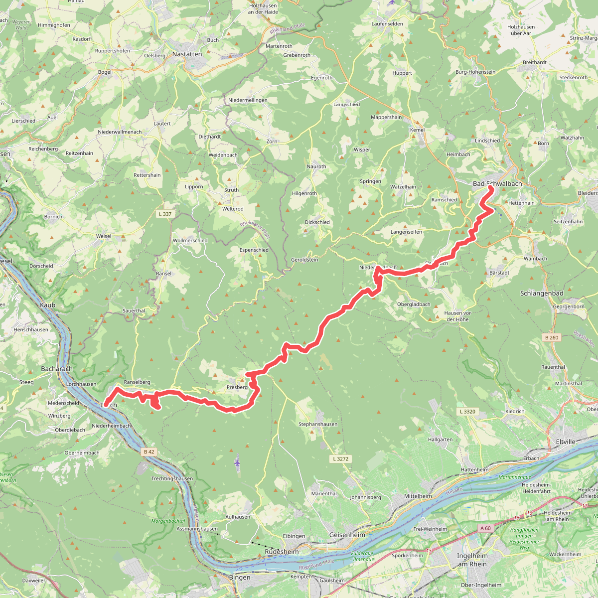 Gelber Punkt Bad Schwalbach nach Lorch
