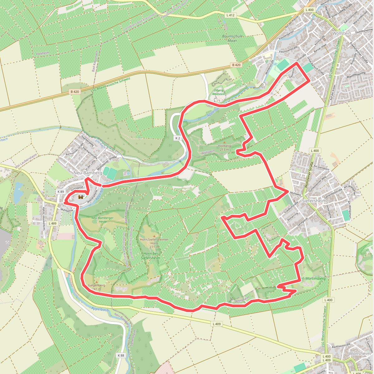 Küstenweg 1: Rundweg Siefersheim - Wöllstein - Neubamberg