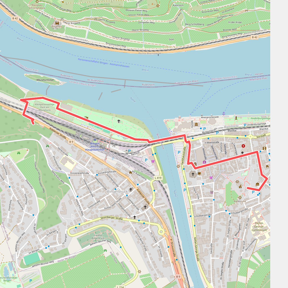 Rheinburgenweg Zugangsweg Bingen