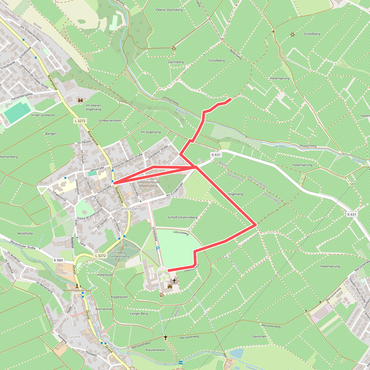Rheinsteig-Zuweg Johannisberg