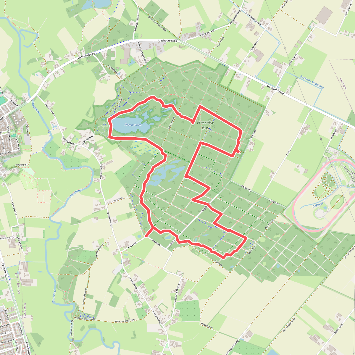 Wandelroute Vennenwandeling Vresselsbos
