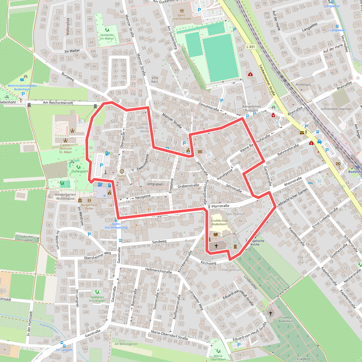 Historischer Rundweg Bodenheim kurz