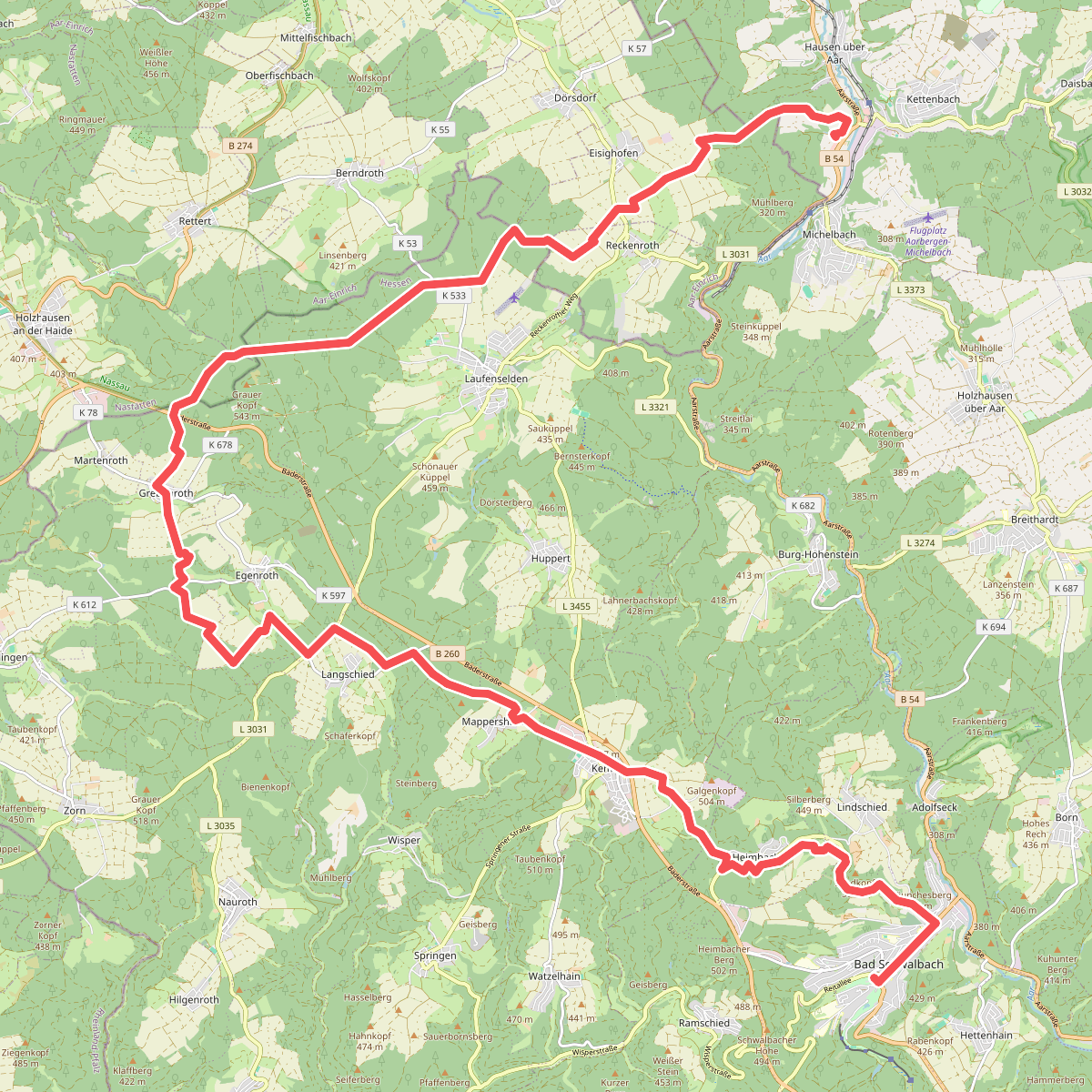 Wanderweg Rotes Kreuz