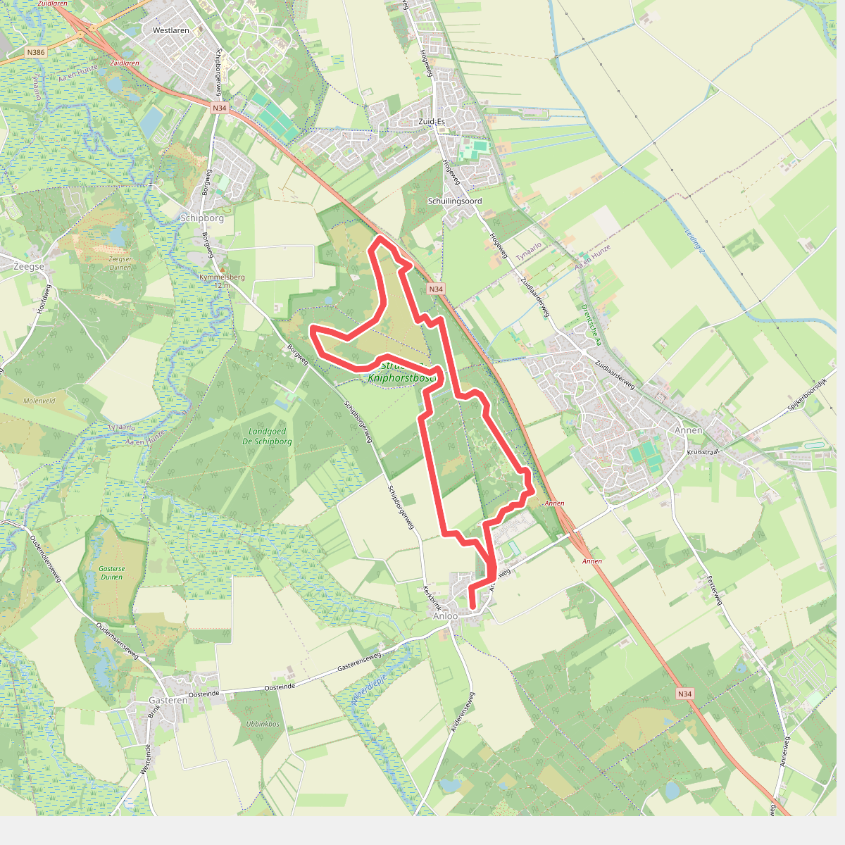 Wandelroute Strubben Kniphorstbosch