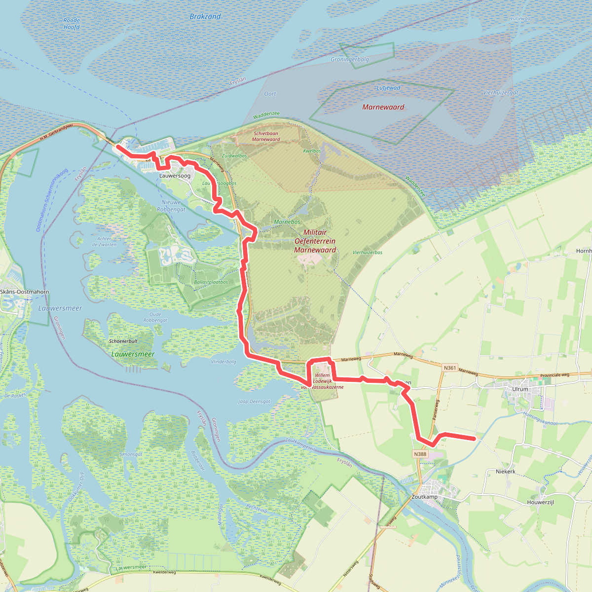 Lauwersoog - Niekerk · Nederlands Kustpad 3 etappe 9