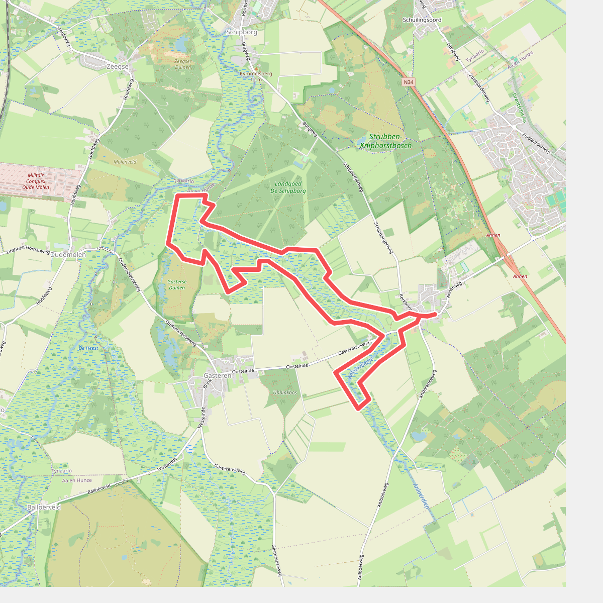 Wandelroute Anlooërdiep