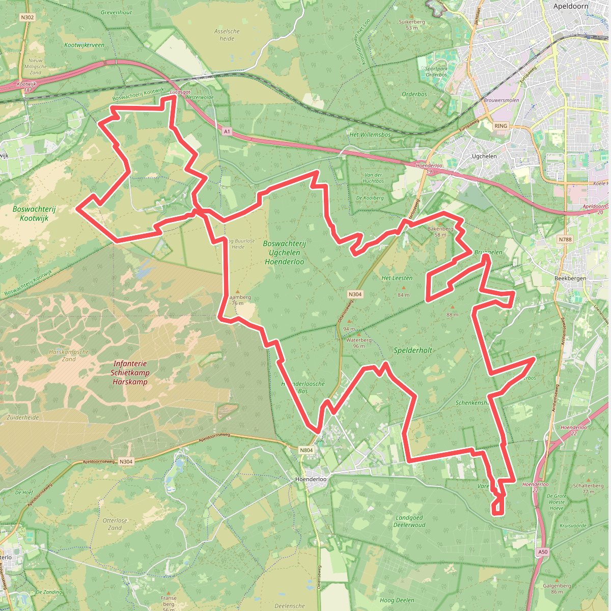 Mountainbikeroute Zandenwoud