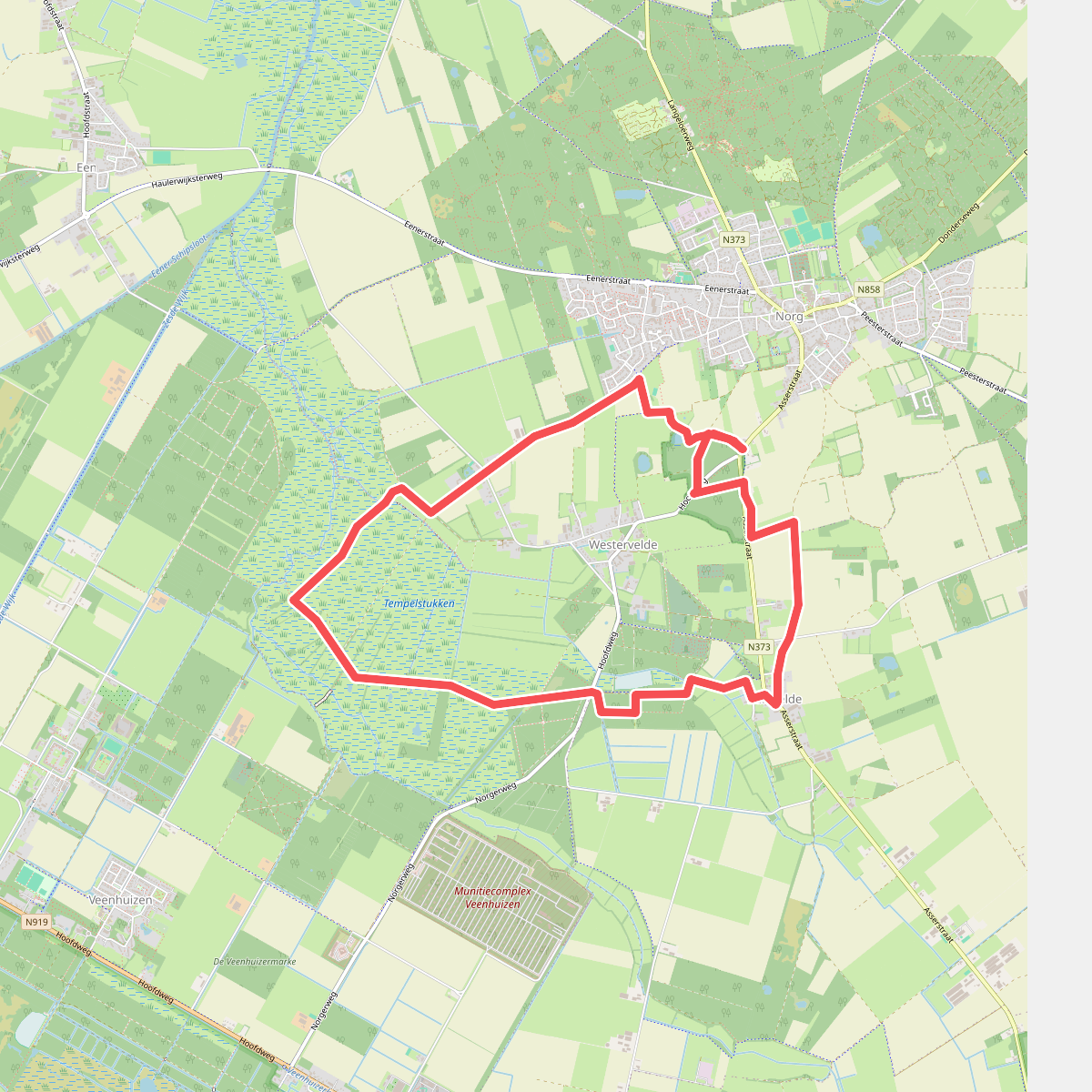 Wandelroute Norger Esdorpenlandschap in Norg, vlak bij Assen