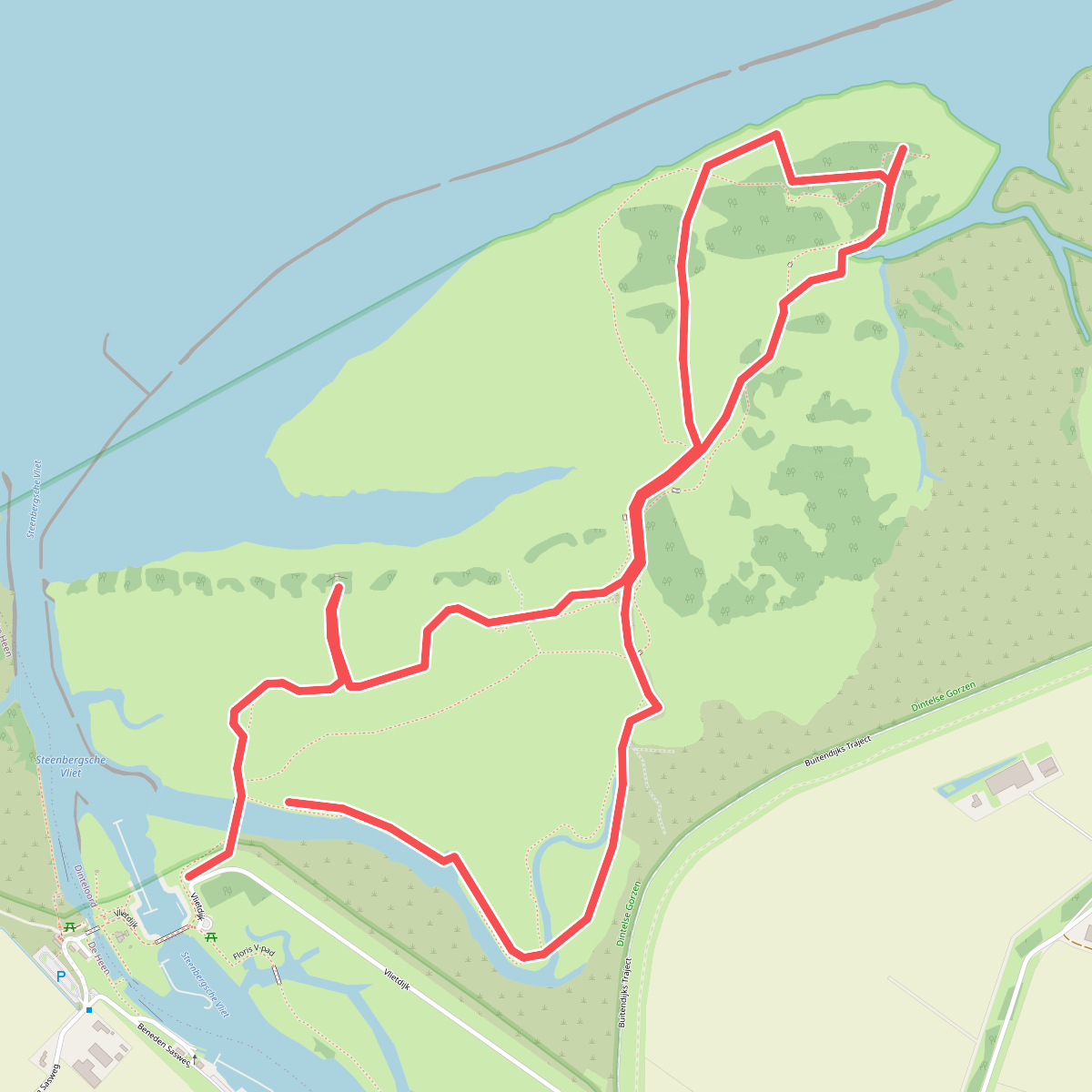 Wandelroute Dintelse Gorzen, blauwe route (3 km) en gele route (5 km)