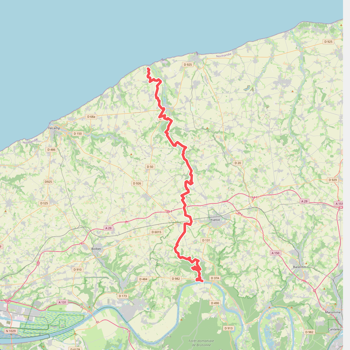 De Veulettes-sur-mer à Rives-en-Seine - Caudebec-en-Caux