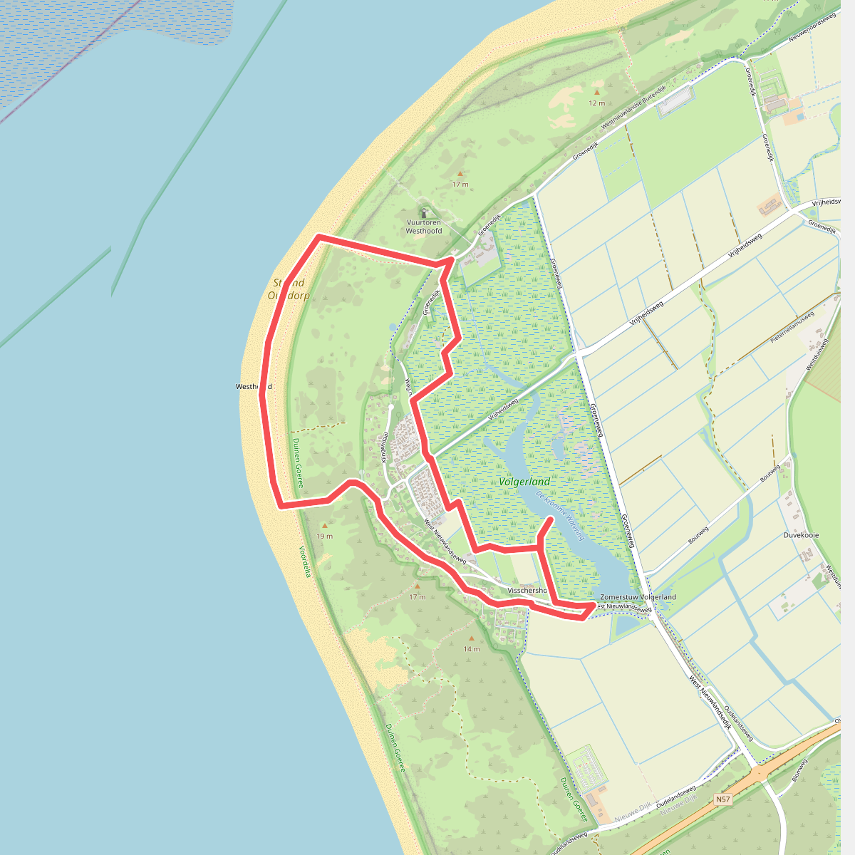 Wandelroute Volgerland op Goeree, Zuid-Holland