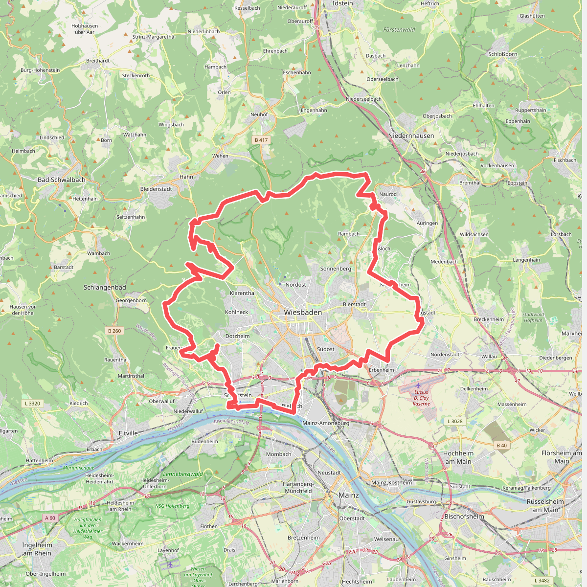 Jubiläums-Rundweg um Wiesbaden