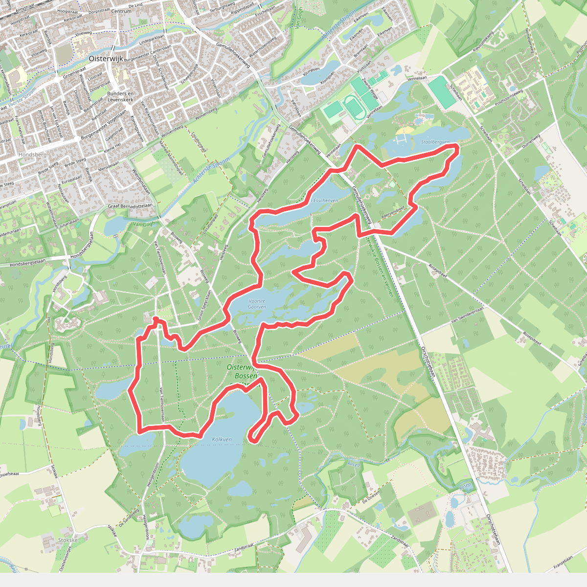 Wandelroute 14 vennen, bij Oisterwijk