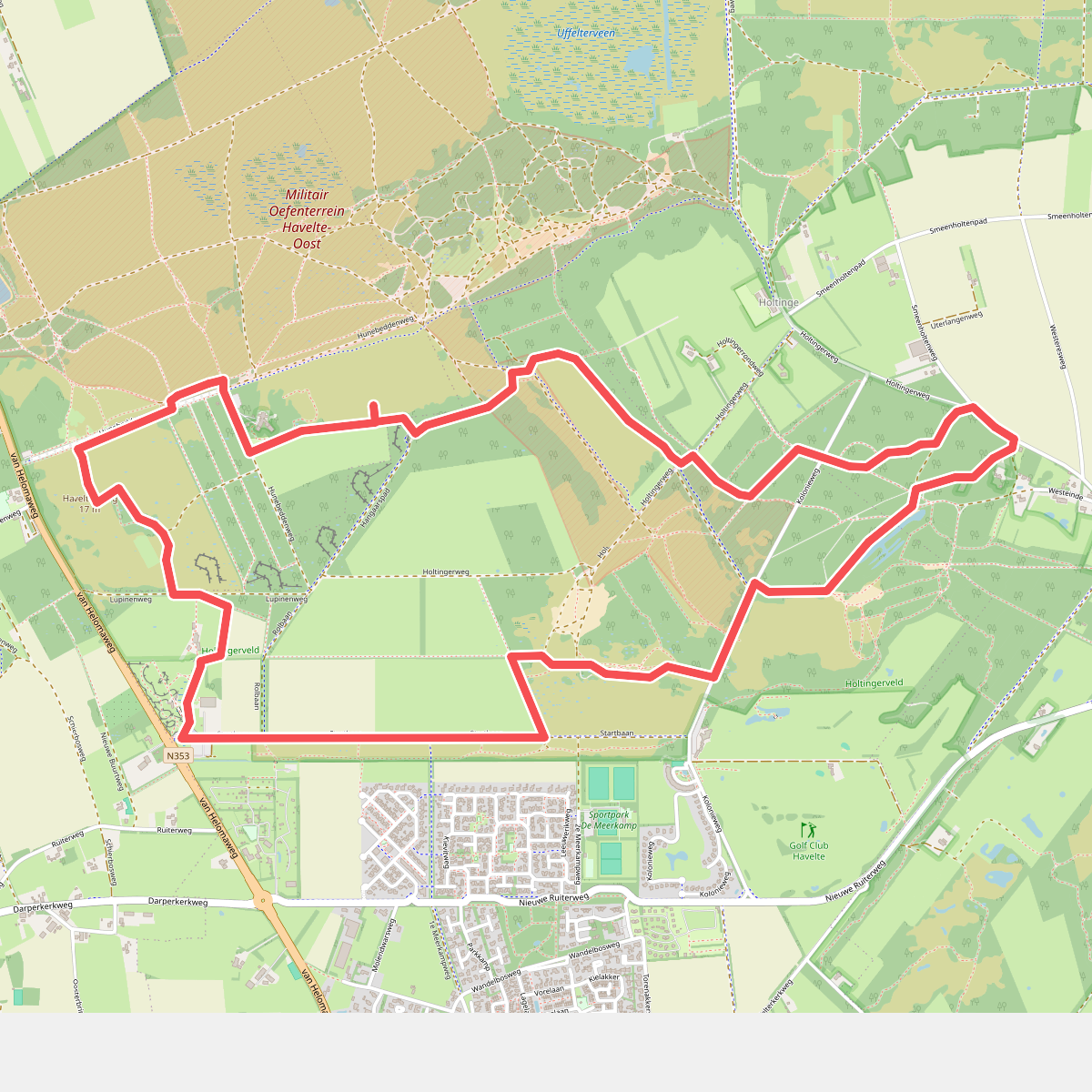 Wandelroute Holtingerveld, vlakbij Havelte