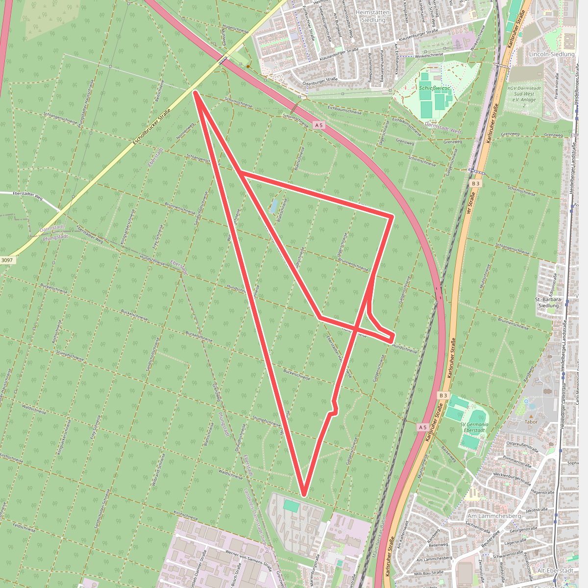 Rundwanderweg Eberstädter Hausschneise 1: Schlangen-Weg