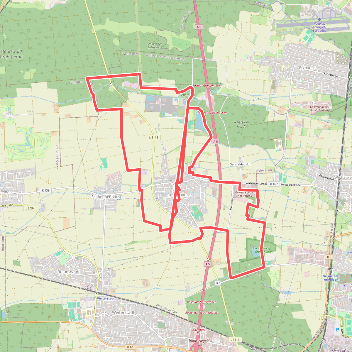 Weiterstädter Rundwanderwege - Stadtteilrunde Gräfenhausen