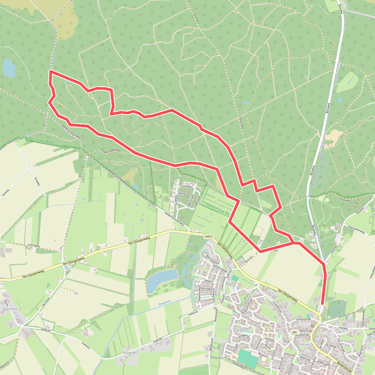 Wandelroute Nationaal Park Drents-Friese Wold, Diever
