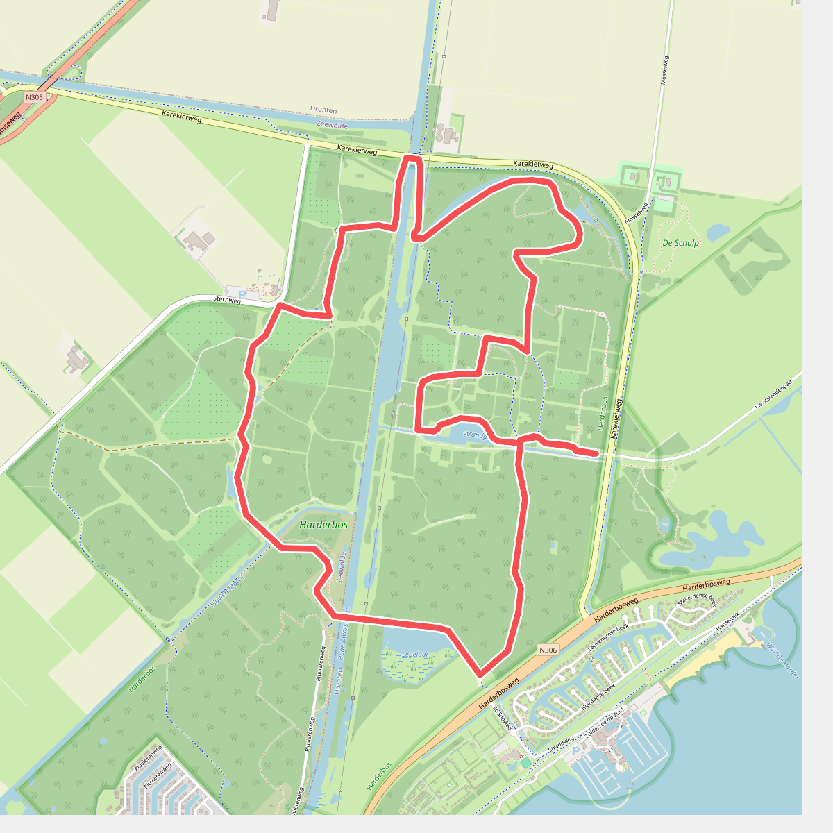 Beverroute Harderbos, vlakbij Biddinghuizen