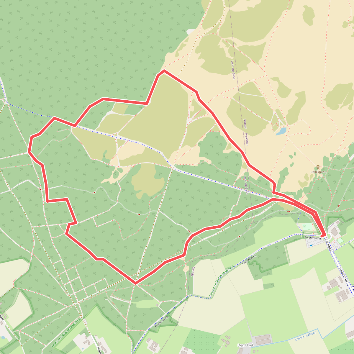 Wandelroute Bosch en Duin, vlak bij Udenhout