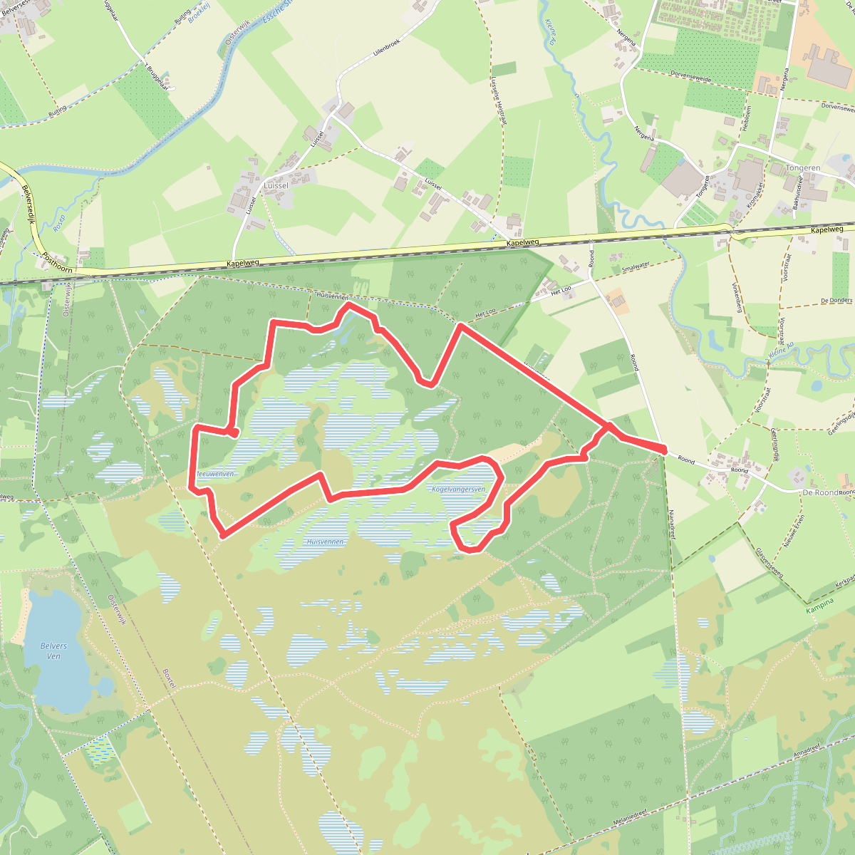 Wandelroute de Huisvennen, vlak bij Boxtel