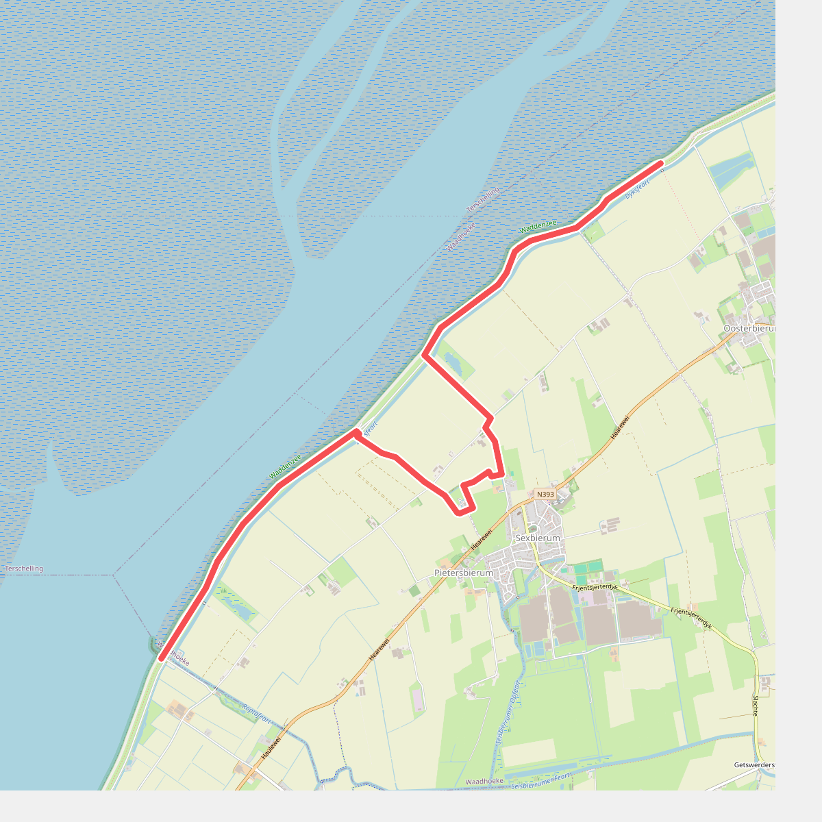 Variant etappe 4 Roptazijl - Friskersleane · Nederlands Kustpad 3 etappe 18