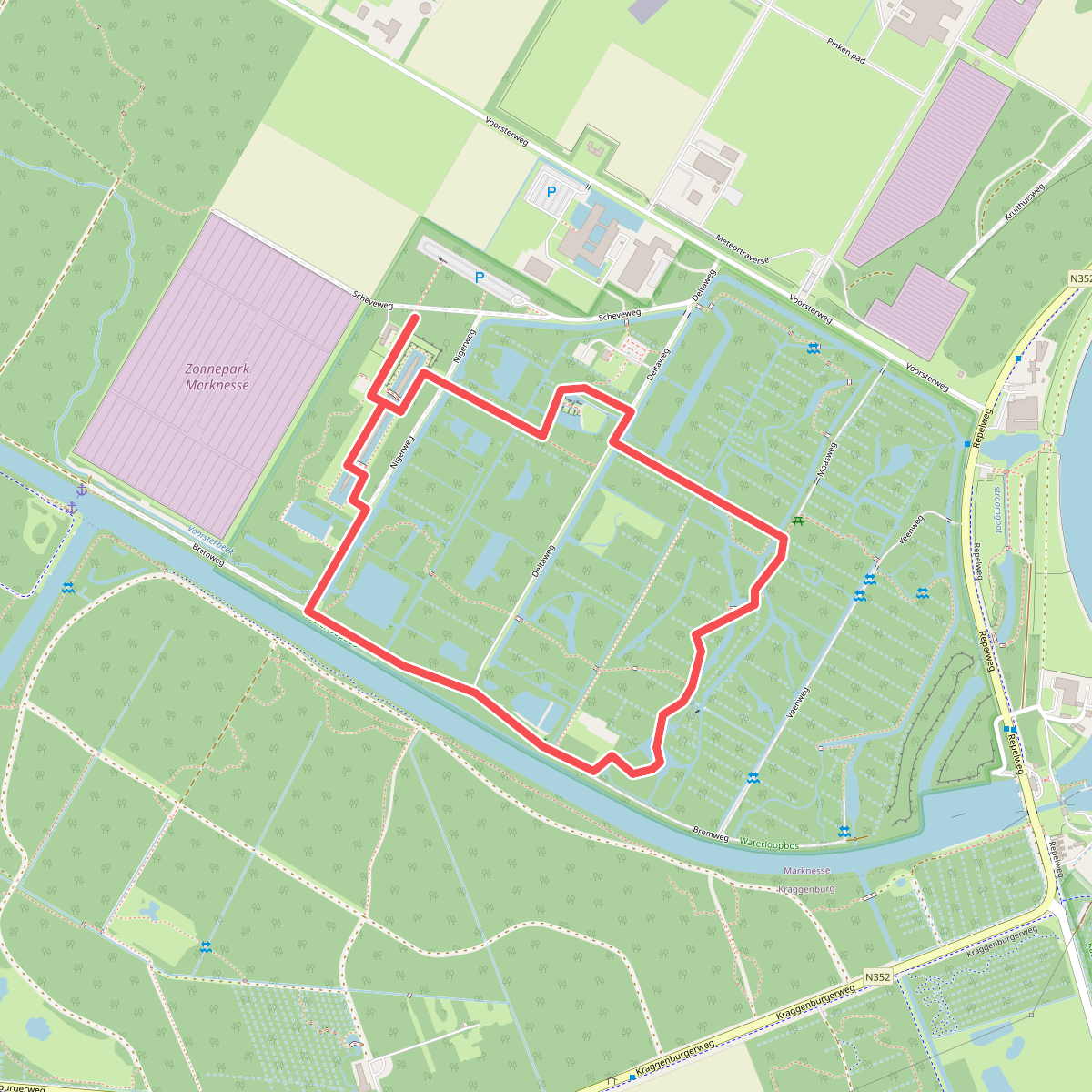 Havenroute in Rijksmonument Waterloopbos