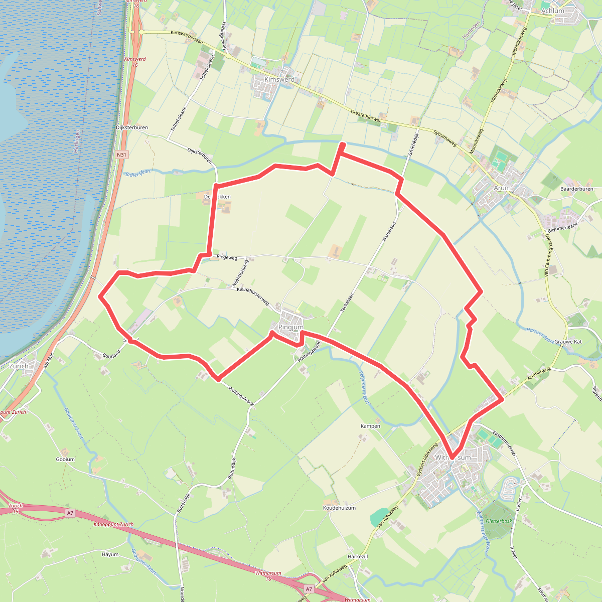 Dagwandeling Pingjumer Gouden Halsband · Nederlands Kustpad 3 etappe 19