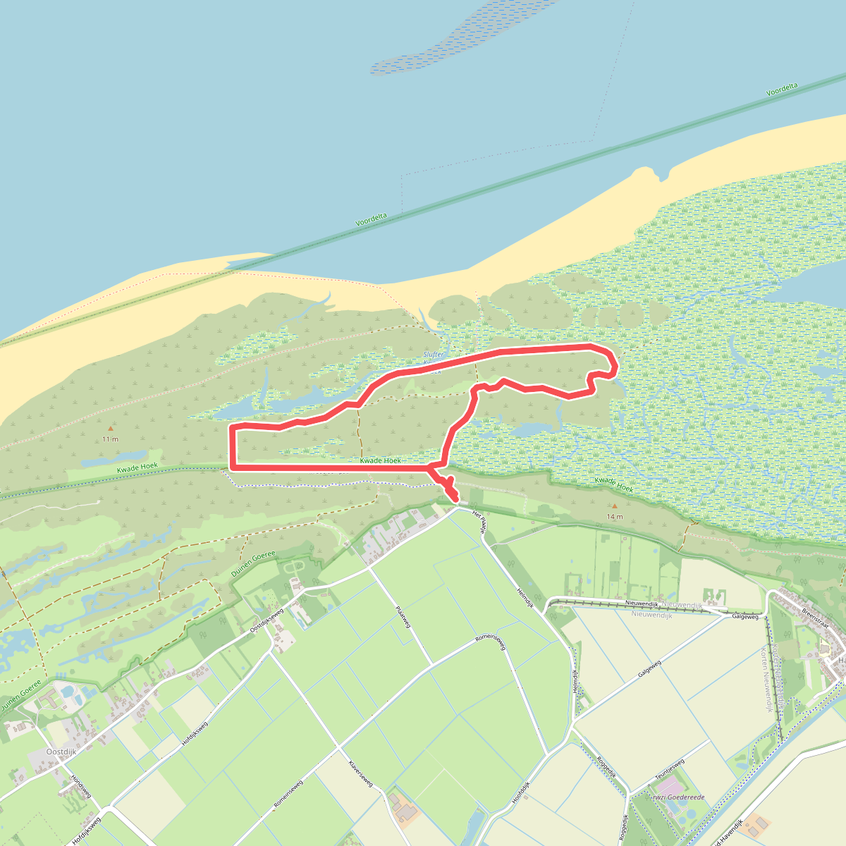 Wandelroute door de Kwade Hoek in de Duinen van Goeree