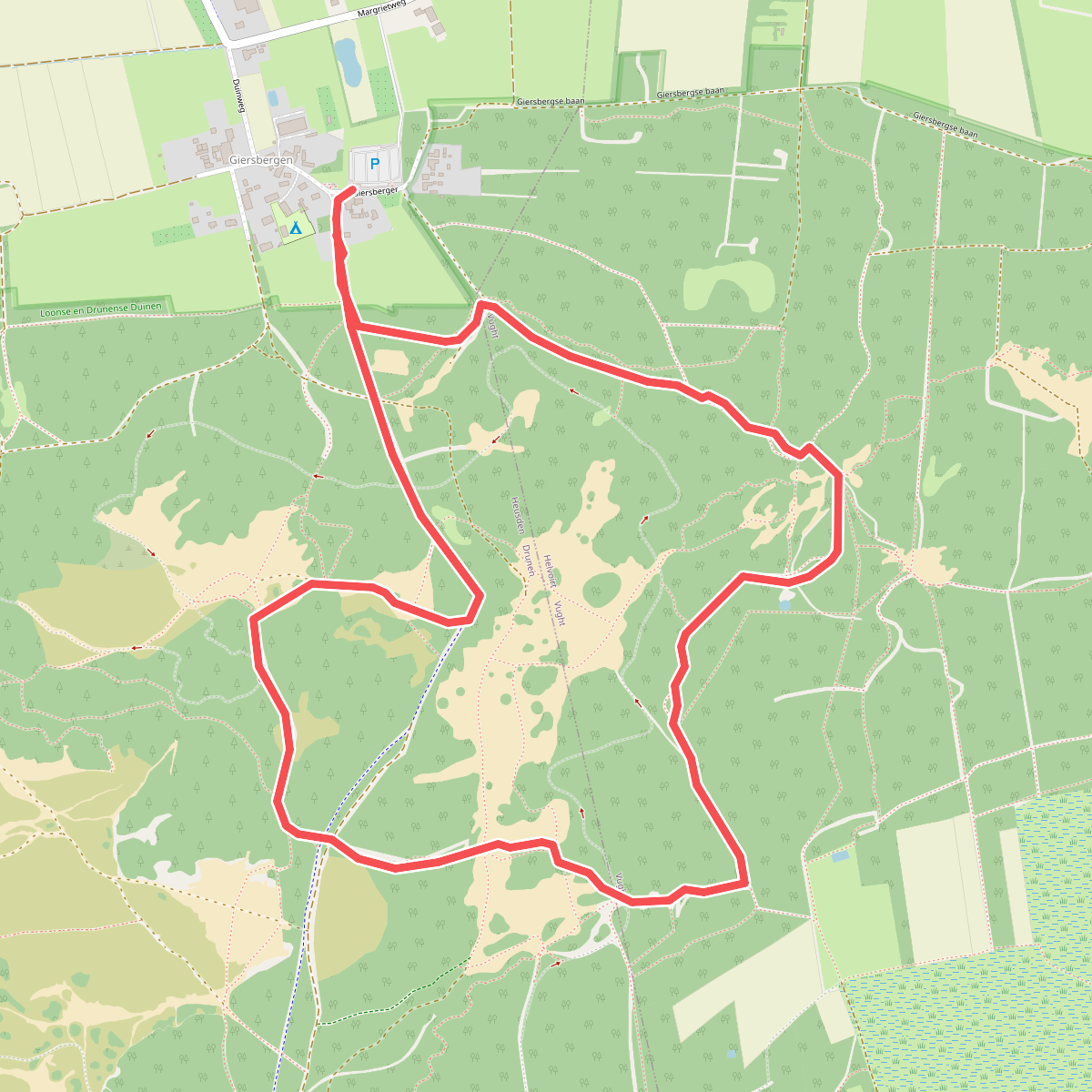 Wandelroute Zwarte Berg, vlak bij Drunen