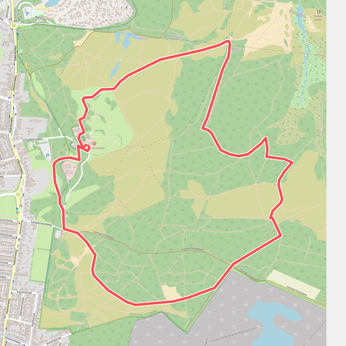 Wandelroute Brunssummerheide (Lichtgroen)
