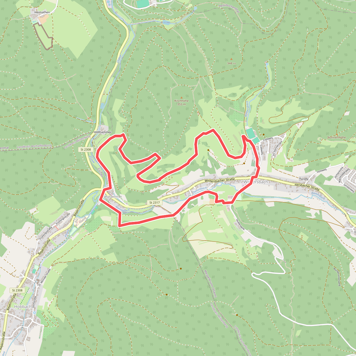 Roter Hase, Rundwanderweg Dammbach