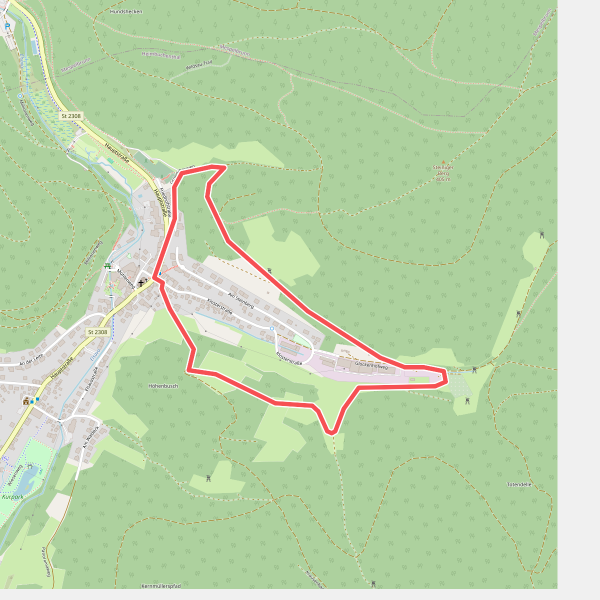 Roter Schmetterling, Rundwanderweg Heimbuchenthal