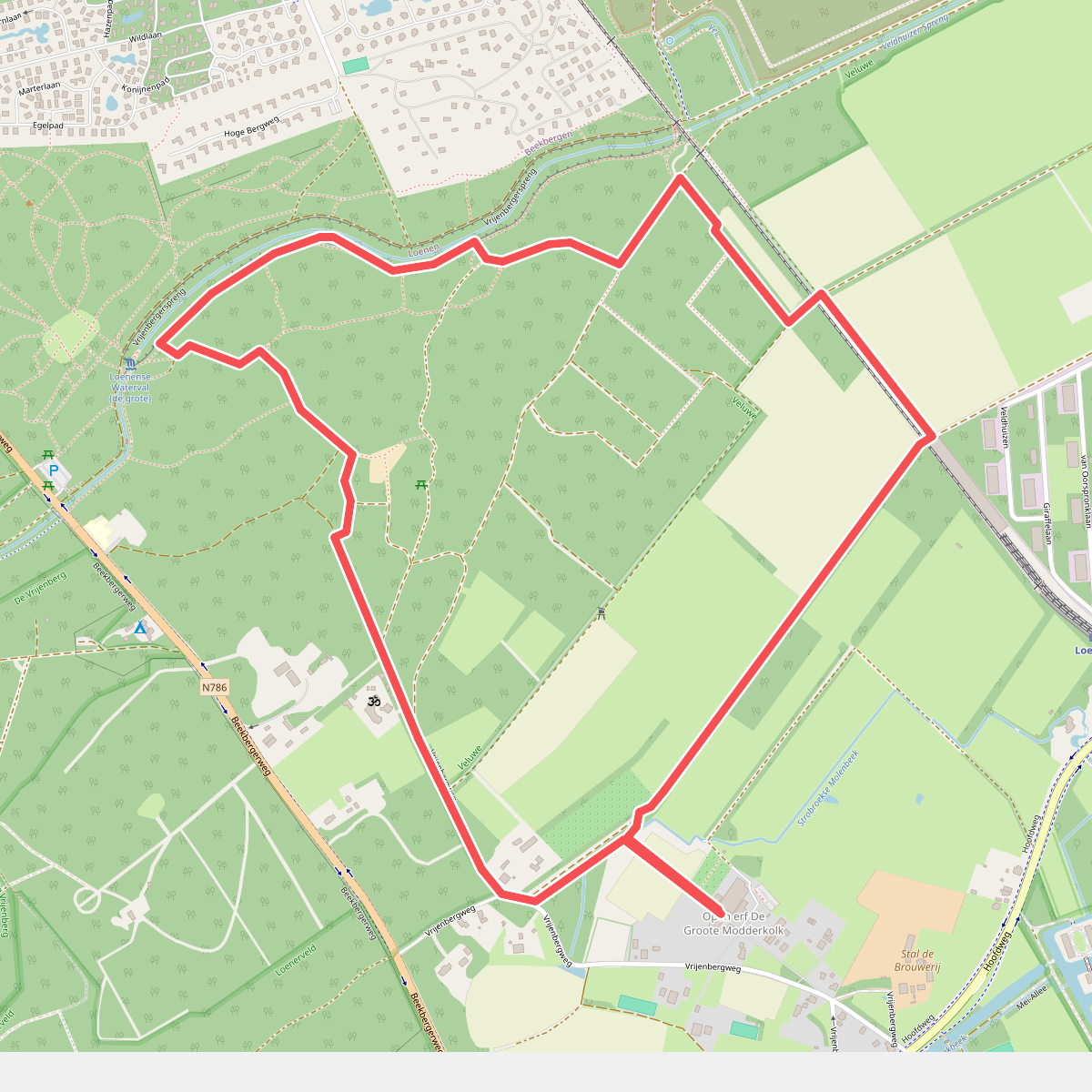 Wandelroute Vrijenberg langs Loenense Waterval