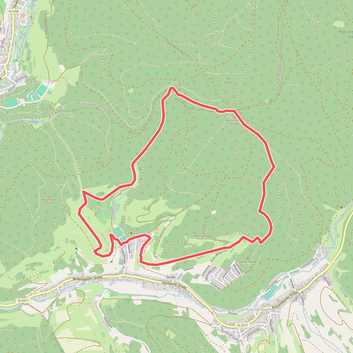 Schwarzer Fuchs, Rundwanderweg Wintersbach