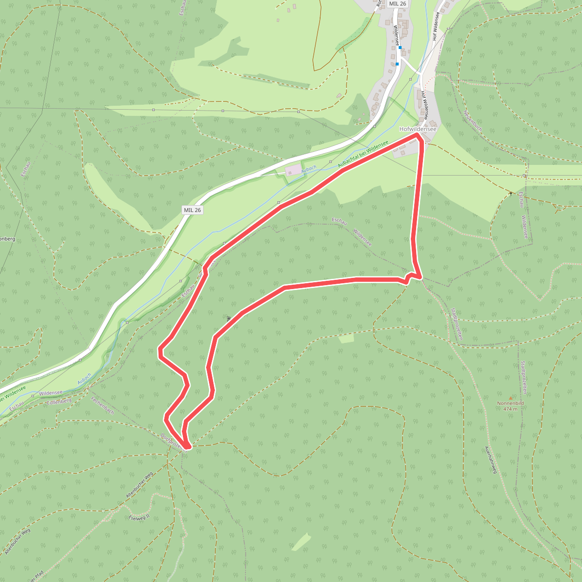 Wildensee, Eichenblatt: Rundwanderweg