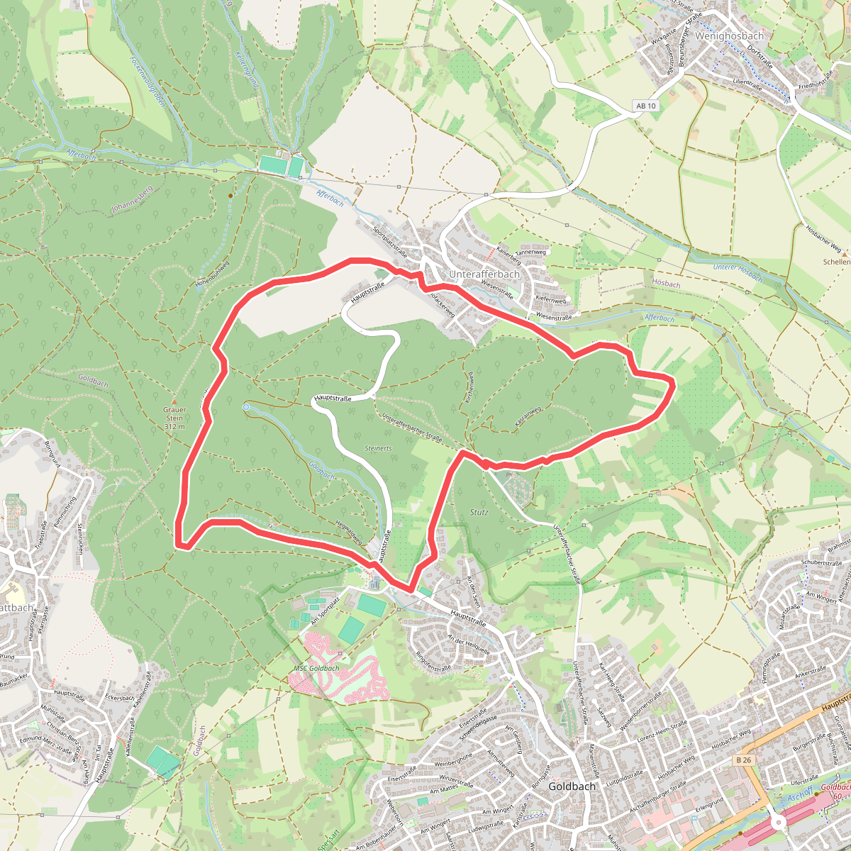 Roter Schmetterling, Rundwanderweg Goldbach (Waldschwimmbad)