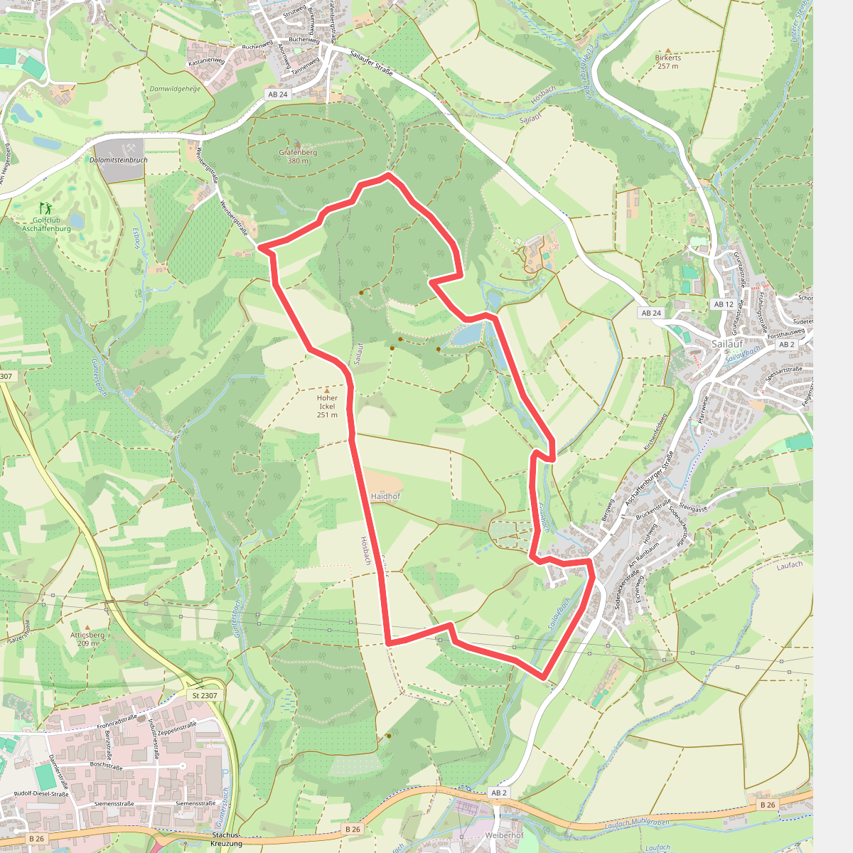 Roter Schmetterling, Rundwanderweg Sailauf