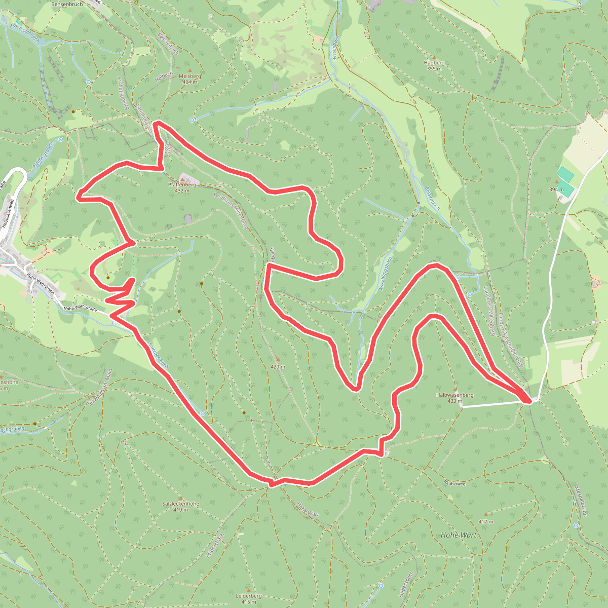 Schwarzer Keiler, Rundwanderweg Soden Wanderheim