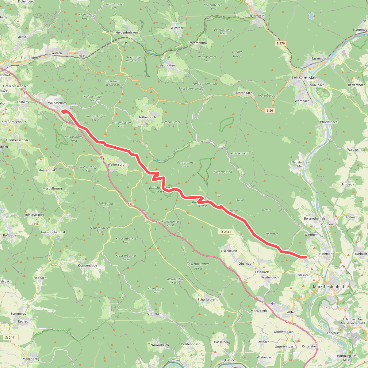 Gebietswanderweg Rotes Dreieck Waldaschaff - Hafenlohr