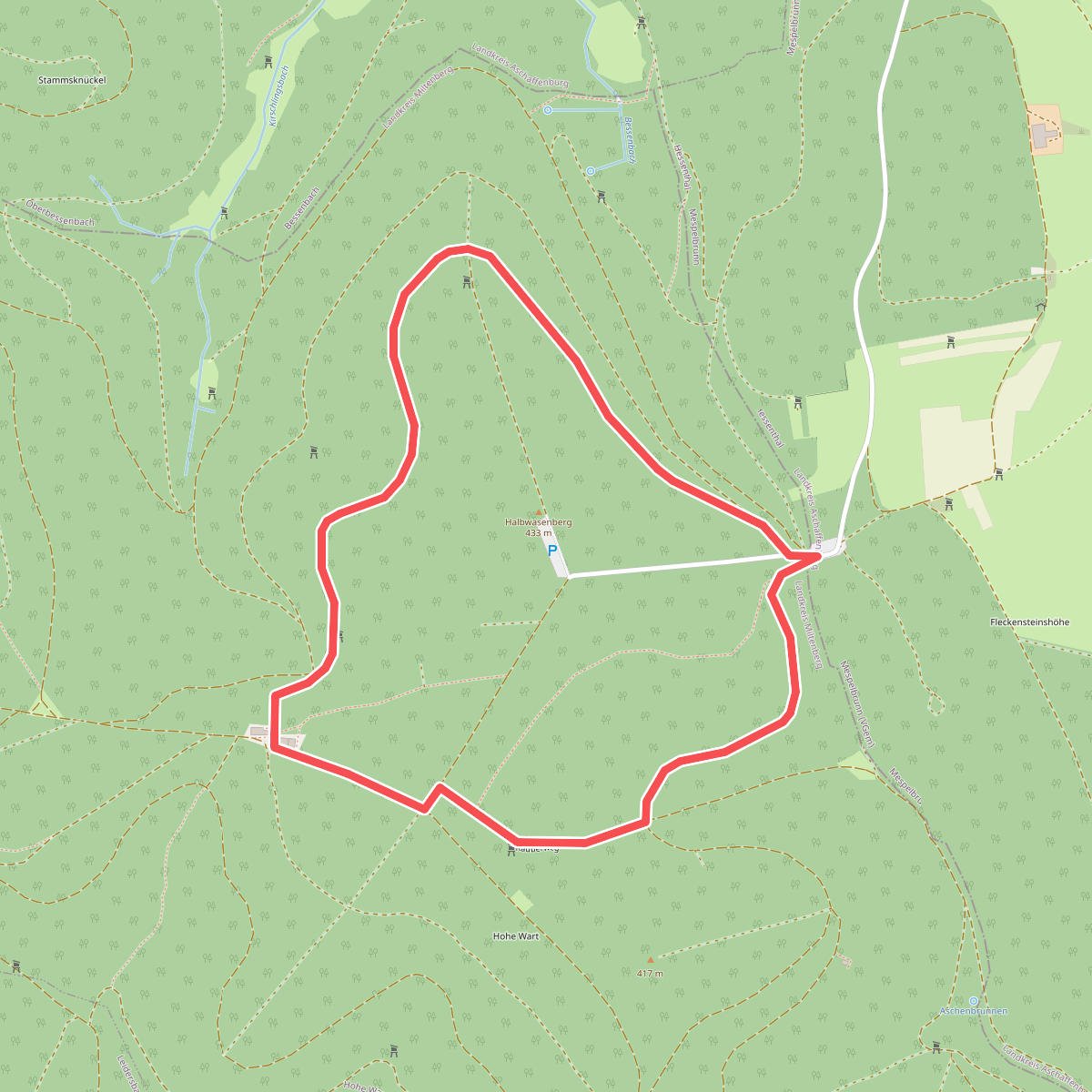 Blauer Pilz, Rundwanderweg Hessenthal Hohe Wart