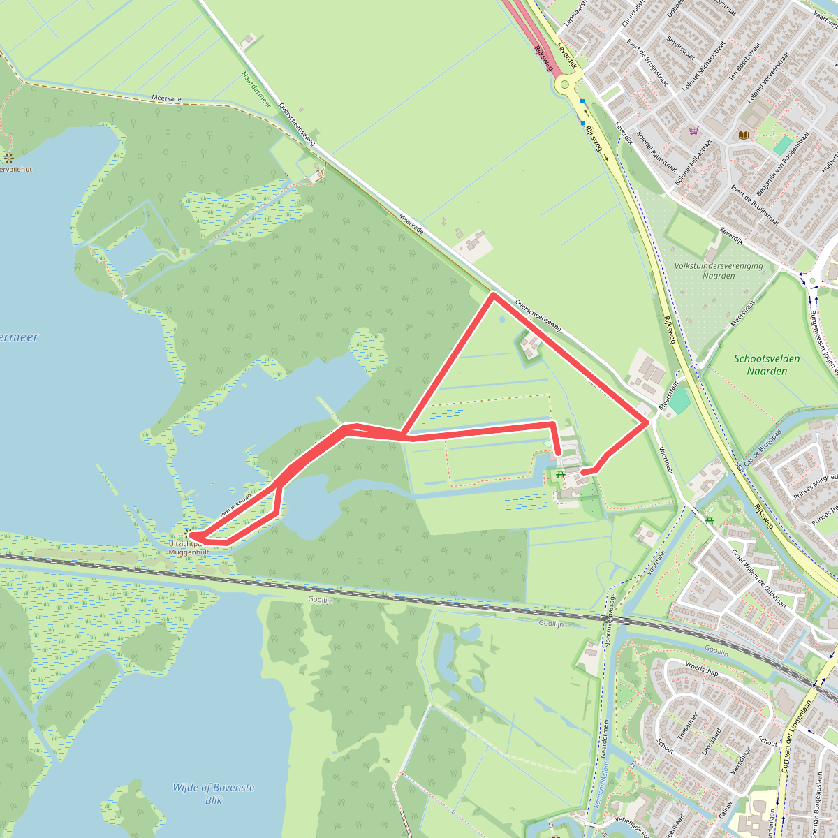 Wandelroute naar uitkijkpunt 'Muggenbult' - Naardermeer