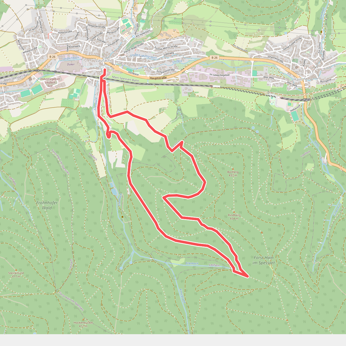 Schwarzer Fuchs, Rundwanderweg Laufach