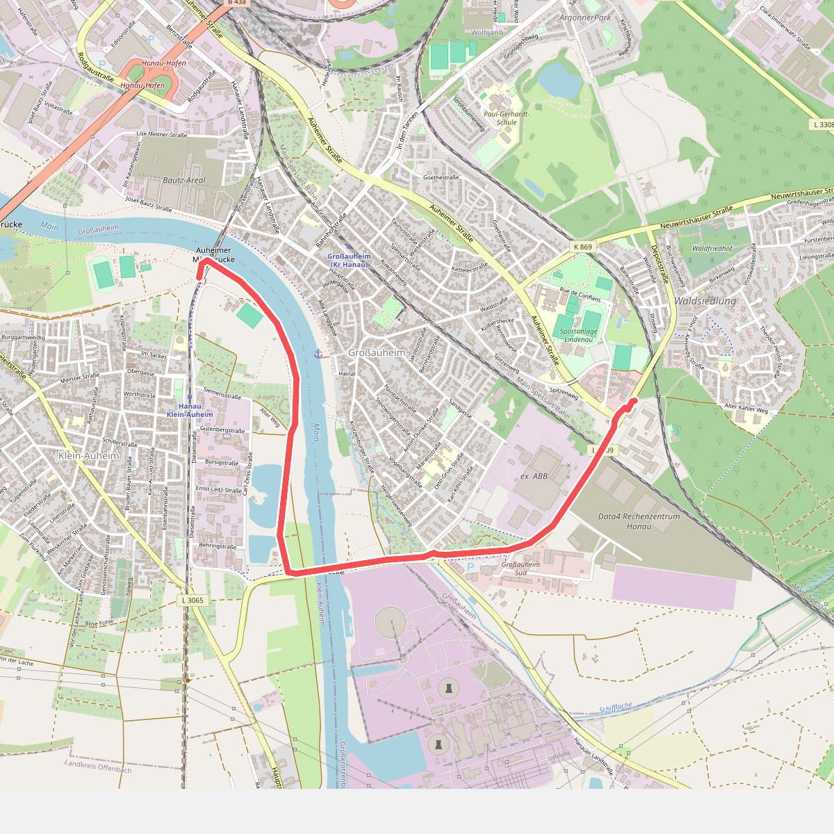 Umleitung Gebietswanderweg Steinheim - Großauheim