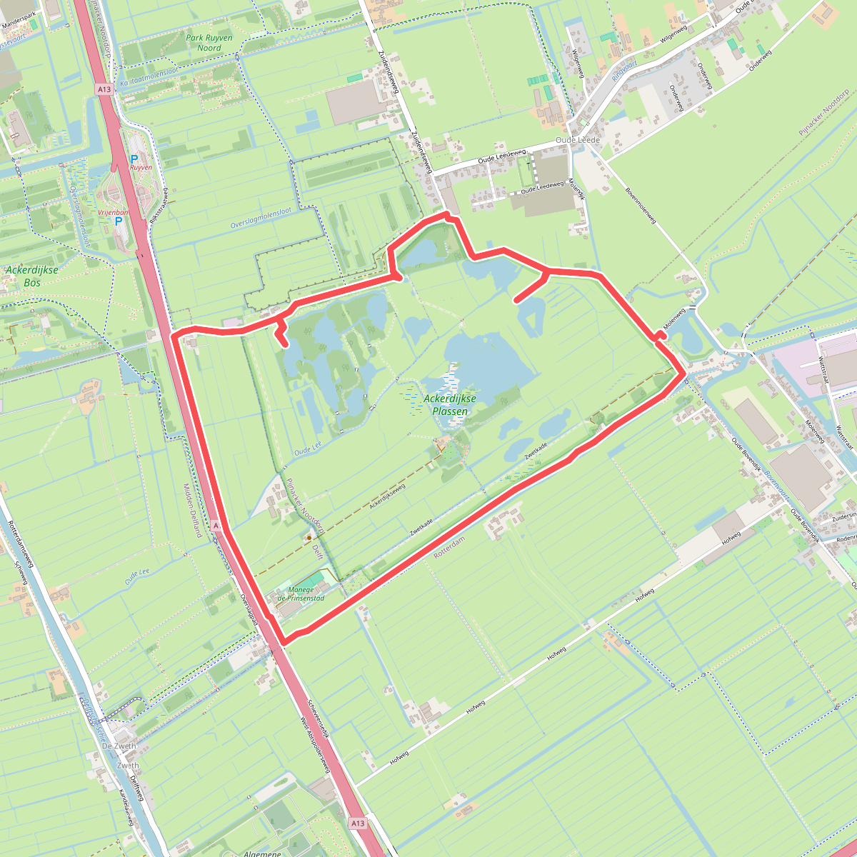 Wandelroute rond de Ackerdijkse Plassen, vlak bij Rotterdam