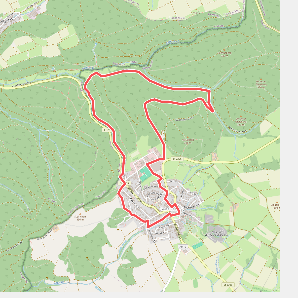 Roter Schmetterling, Rundwanderweg Geiselbach