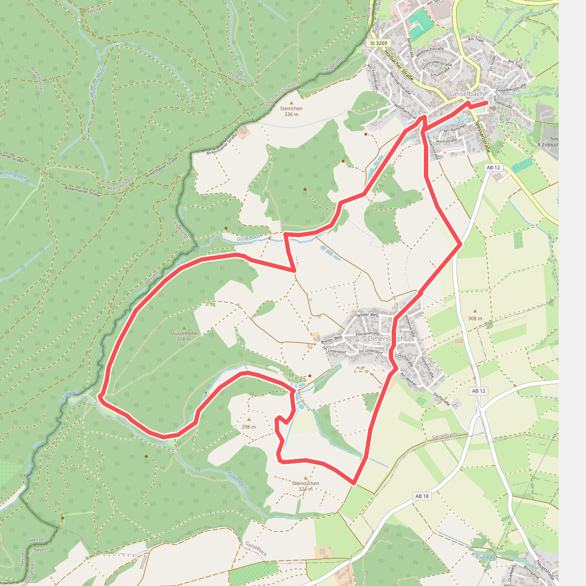 Schwarzer Fuchs, Rundwanderweg Geiselbach