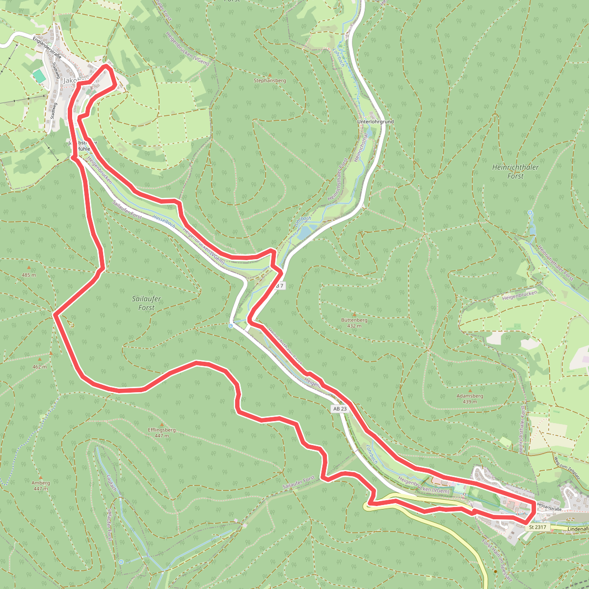 Schwarzer Fuchs, Rundwanderweg Heigenbrücken - Jakobsthal